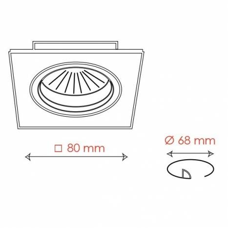 Foco empotrable Halka cuadrado blanco de Bpm