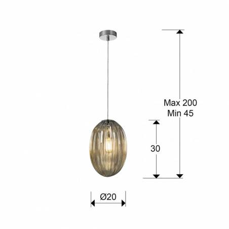 Lámpara colgante Ovila 1L E27 LED Smoke - Schuller