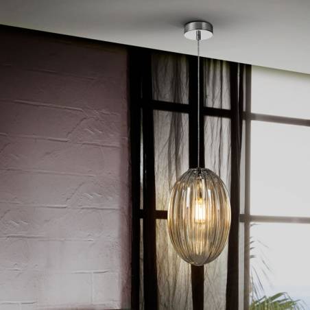 Lámpara colgante Ovila 1L E27 LED Coñac - Schuller
