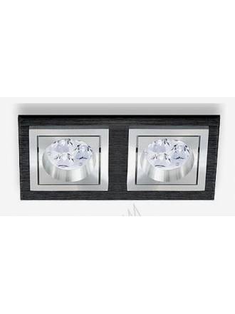 BPM Square recessed 2 light black aluminium