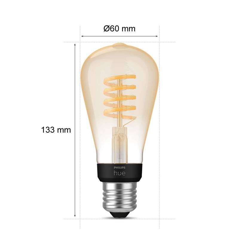 PHILIPS Hue Smart bulb LED Filament E27 7w ST64 White Ambiance