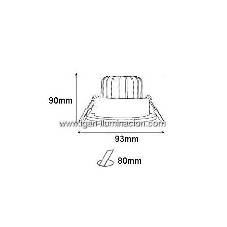 Foco empotrable Rebecca LED 10w circular aluminio de Bpm