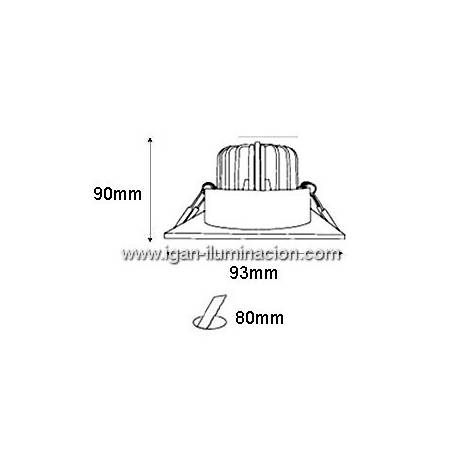 BPM Rebecca square recessed light LED 10w aluminium