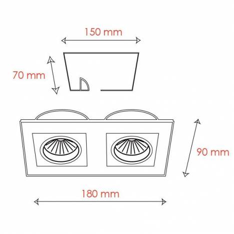 Foco empotrable Care 2 luces aluminio blanco de Bpm