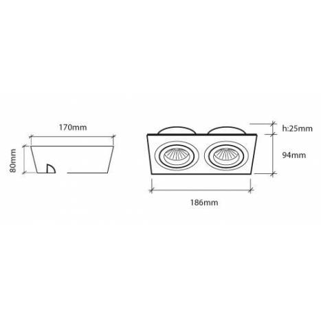 BPM Mini Katli recessed 2 light white