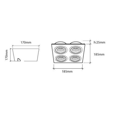 BPM Mini Katli recessed 4 light white