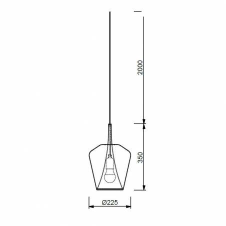 Lámpara colgante Elsa E27 Ø22cm Sin Florón cristal - Mantra