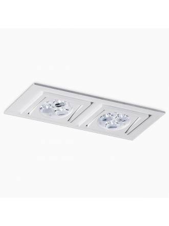 BPM Square recessed 2 light white aluminium