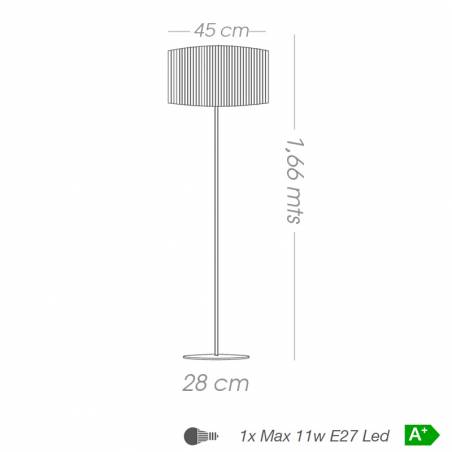 Lámpara de pie Corda E27 cuerda textil - Ilusoria