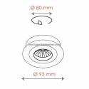 BPM Titan round recessed light white aluminium