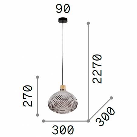 Lámpara colgante Bengen E27 cristal  - Ideal Lux