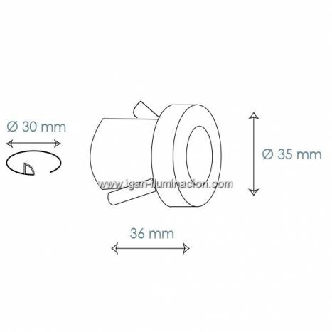 BPM Adima step light LED 3w round white aluminium