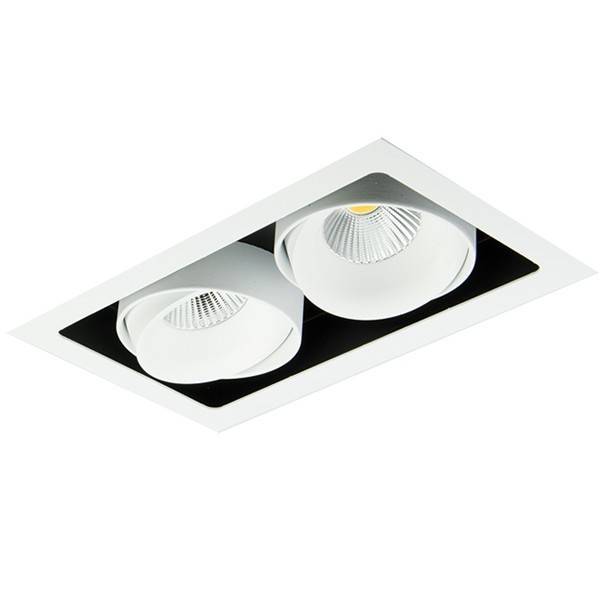 BPM Kuvet recessed light LED 2x10w white aluminium