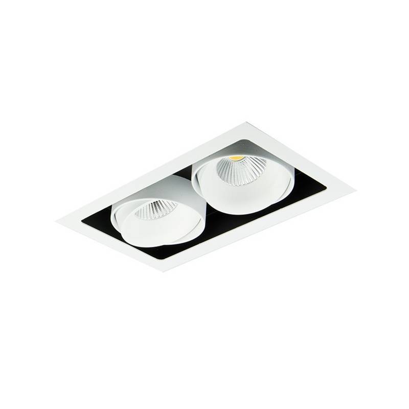 Foco empotrable Kuvet LED 2x10w aluminio blanco de Bpm Foco empotrable Kuvet LED 2x10w aluminio blanco de Bpm
