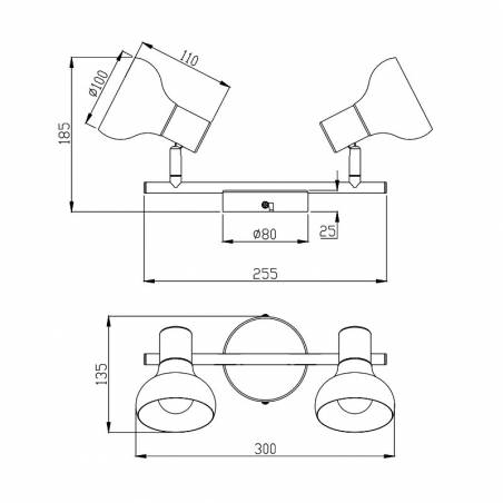 Regleta de focos Latika 2L E14 - Trio