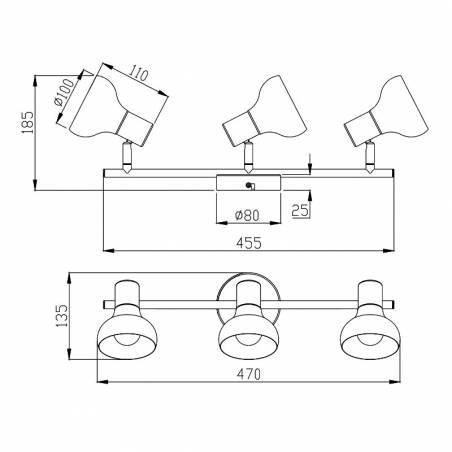 Regleta de focos Latika 3L E14 - Trio