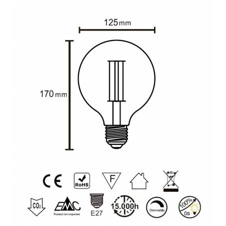 MANTRA Edison G125 LED bulb 8w