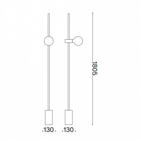 Lámpara de pie Eva E27 mármol - Ideal Lux