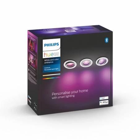 PHILIPS Pack 3 Centura Hue LED CCT + Color recessed light