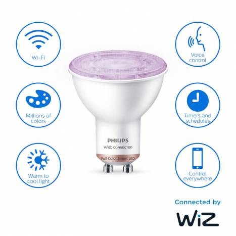 Bombilla inteligente Smart LED GU10 4.7w WIFI Color - Philips