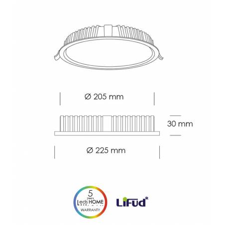 Downlight Orion LED 25w 2250lm blanco - Leds Home
