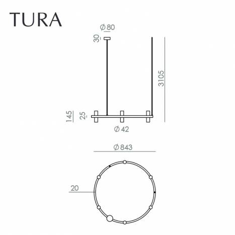Lámpara colgante Tura 12L LED CCT dimmable - Aromas