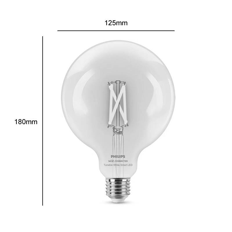 Ampoule connectée hue white ambiance e27 globe g. filament transparente  Philips