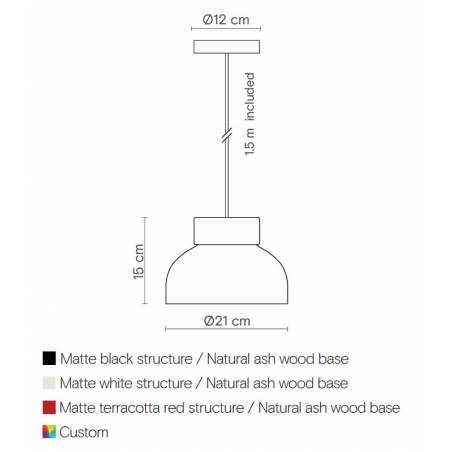 ROBIN Reiko Flat E27 wood pendant lamp