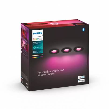 Pack 3 Focos empotrables Xamento IP44 Hue LED CCT + Color - Philips