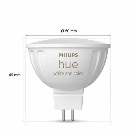 PHILIPS Pack 2 Smart LED bulb MR16 6.3w 12v Hue White and Color