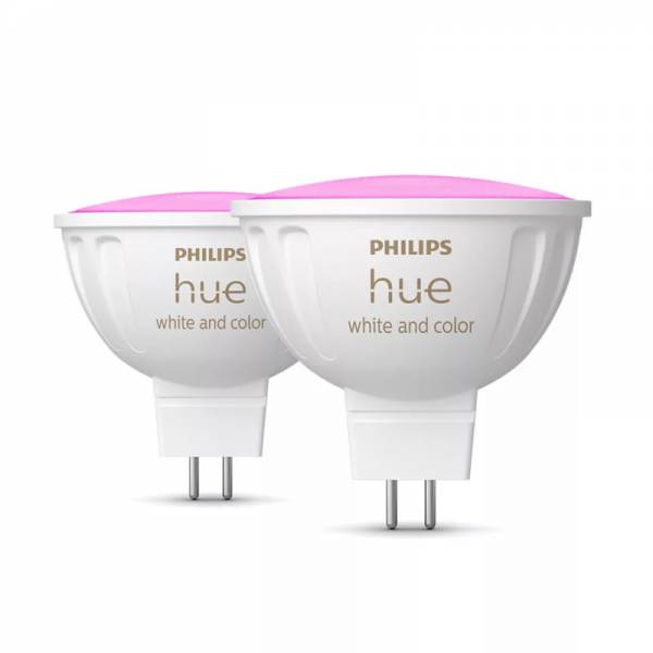 PHILIPS Pack 2 Smart LED bulb MR16 6.3w 12v Hue White and Color