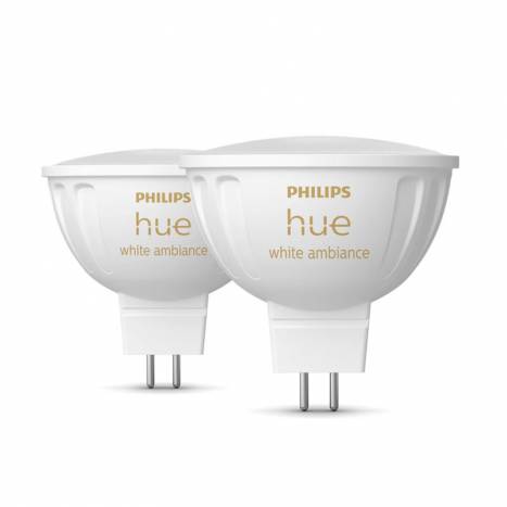 Pack 2 Bombillas inteligentes LED MR16 6.3w 12v Hue White Ambiance - Philips