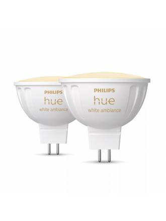 Pack 2 Bombillas inteligentes LED MR16 6.3w 12v Hue White Ambiance - Philips