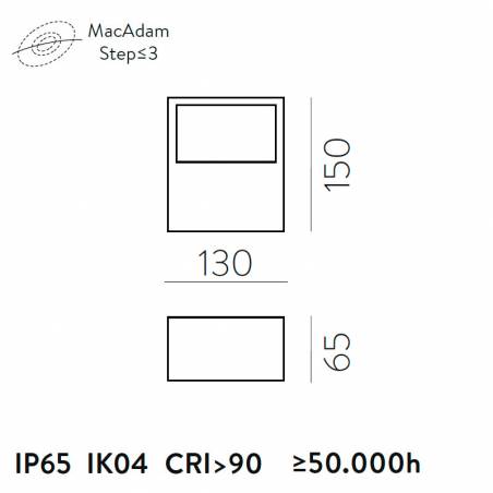 Aplique de pared Izar LED 9w IP65 cemento - ACB