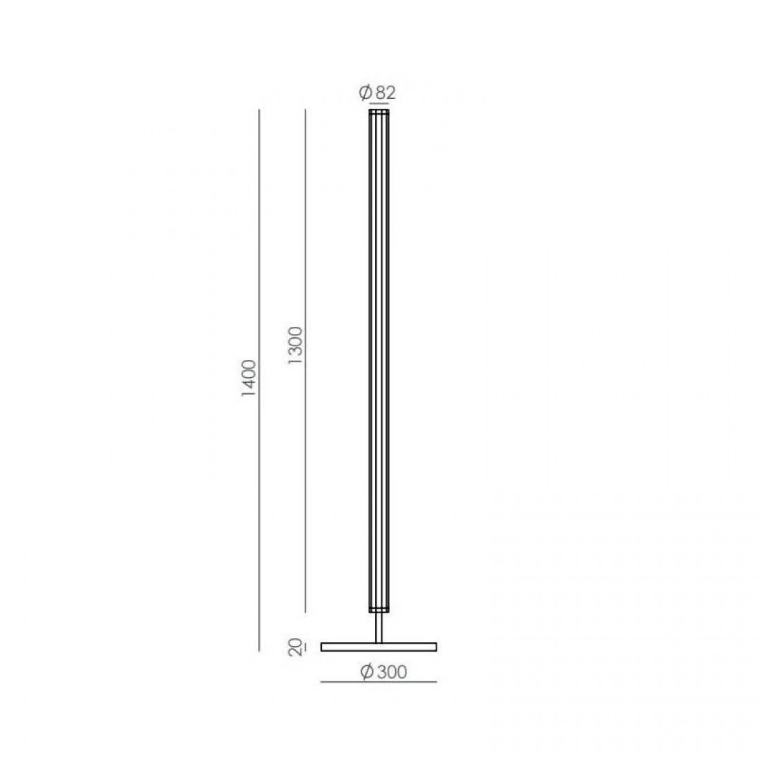 Lámpara de pie Niro 140cm LED dimmable - Aromas