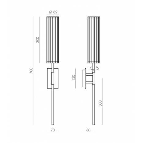 Aplique de pared Niro LED dimmable - Aromas