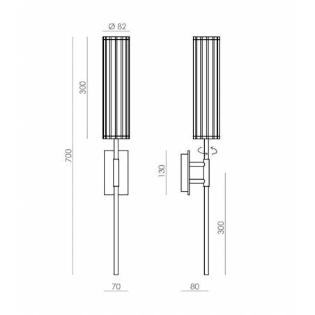 Aplique de pared Niro LED dimmable - Aromas