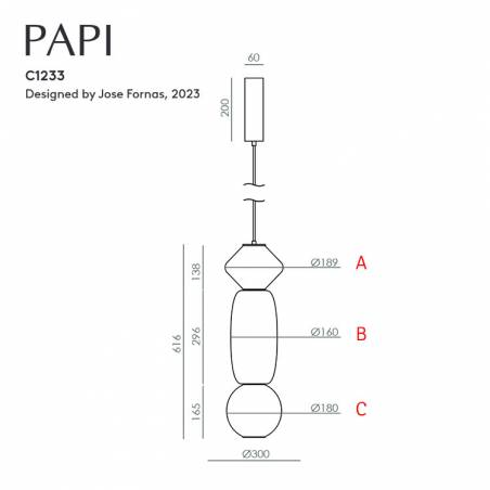 Lámpara colgante Papi GU10 vidrio - Aromas