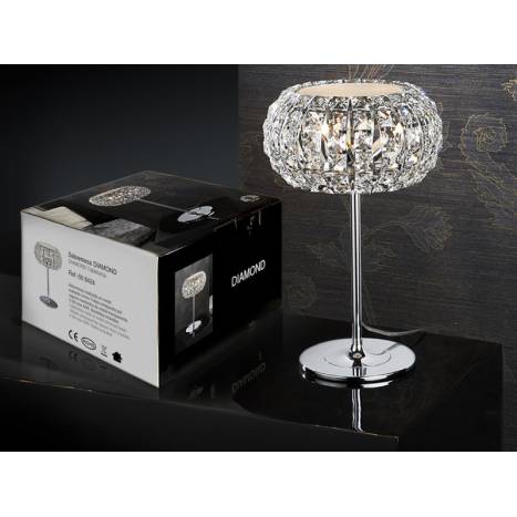SCHULLER Diamond table lamp small 3 lights chrome
