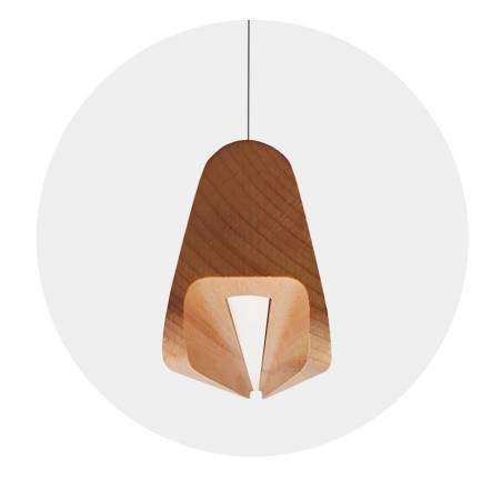 Lámpara colgante MD2436 LED 18w madera - Ineslam