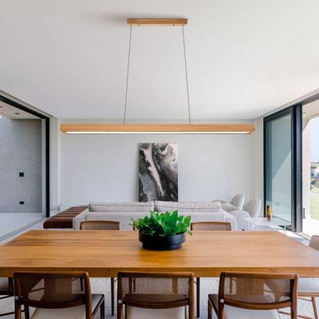 Lámpara colgante MD2436 LED 18w madera - Ineslam