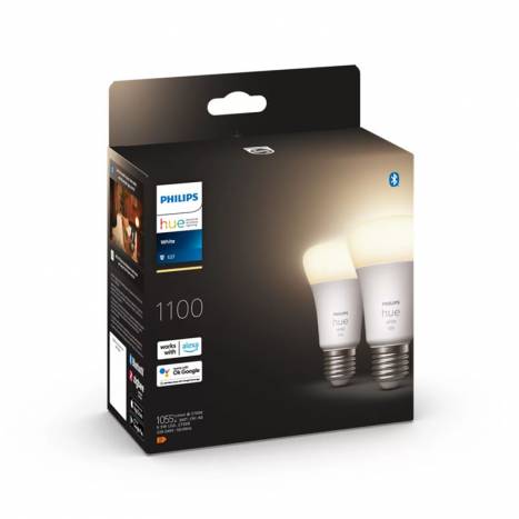 Pack 2 Bombillas inteligentes Hue LED E27 8w A60 White Ambiance - Philips