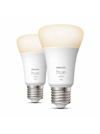 PHILIPS Pack 2 Hue Smart bulbs LED E27 8w A60 White Ambiance