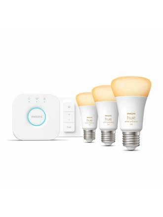 Kit inicio Hue Bombillas LED E27 8w A60 White Ambiance - Philips