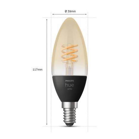 Bombilla inteligente Hue LED E14 Vela Filament White Ambiance - Philips