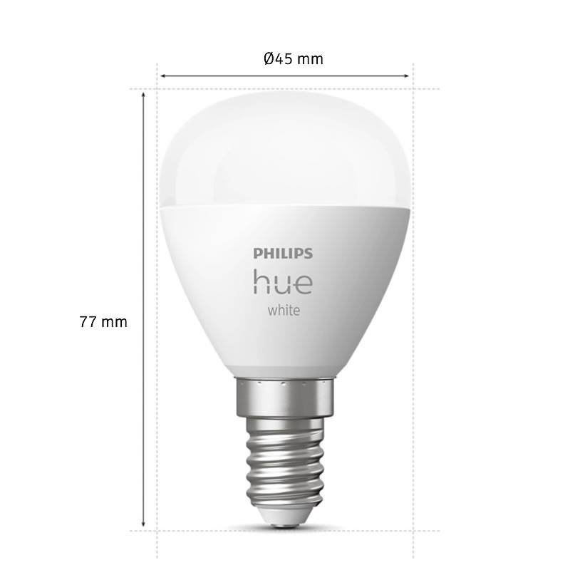 Pack 2 Bombilla inteligente Hue LED Esférica E14 5.7w 2700k - Philips