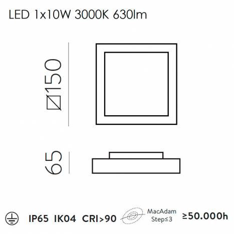 Plafón de techo Nexus LED IP65 - ACB