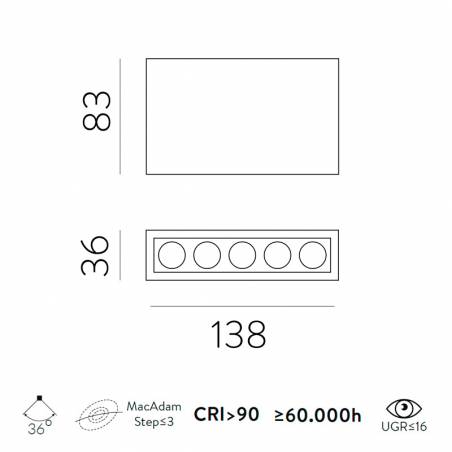 Foco de superficie Invisible LED - ACB