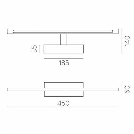 Aplique de pared Menorca LED 12w IP44 cromo - ACB