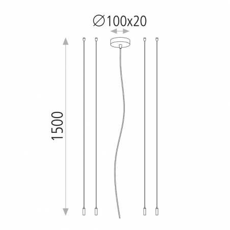 Kit colgante 1,5M negro - ACB